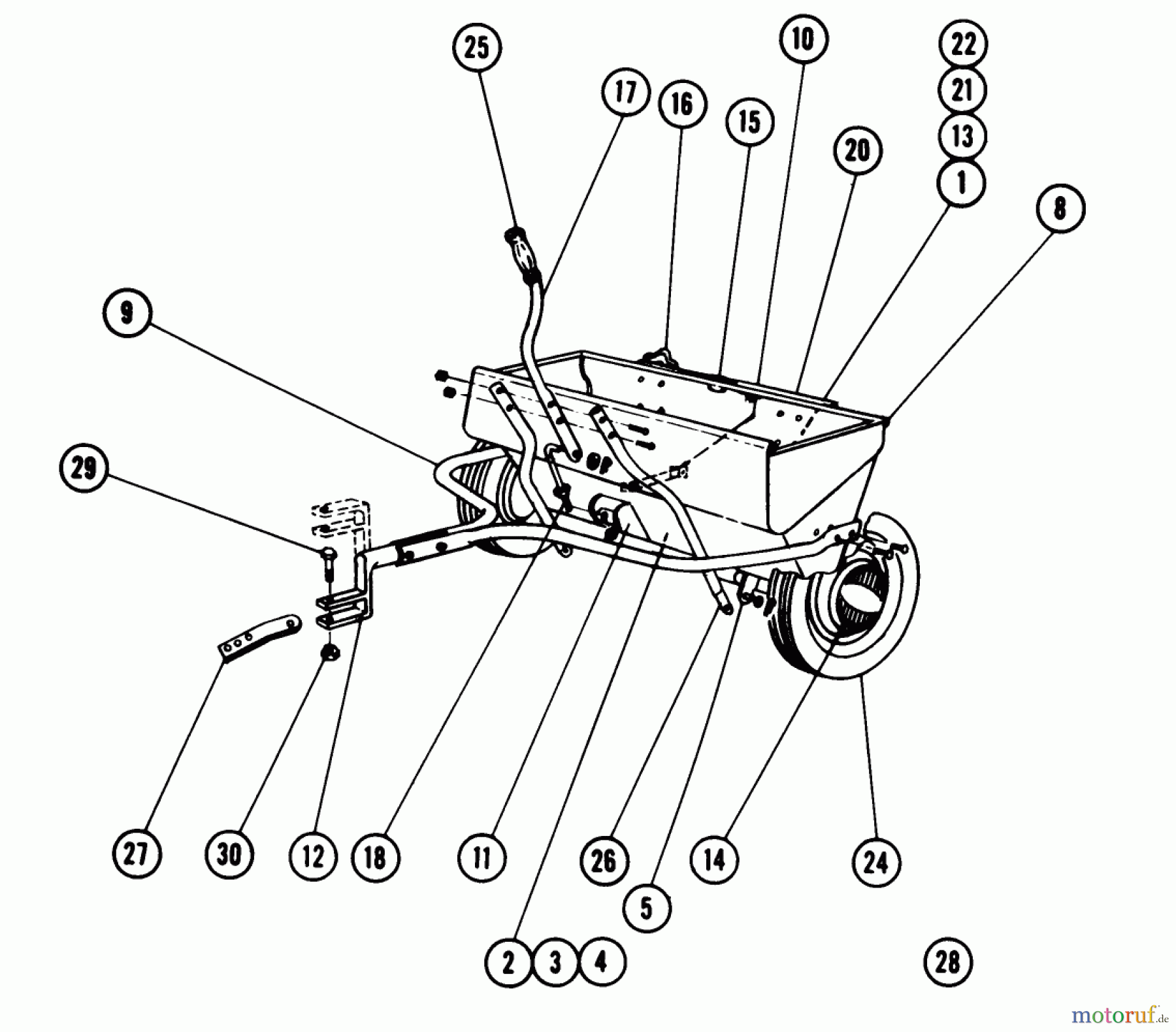  Toro Neu Utility Carts LTD-242 - Toro 5.5 Cubic Foot Cart, 1962 PARTS LIST #1