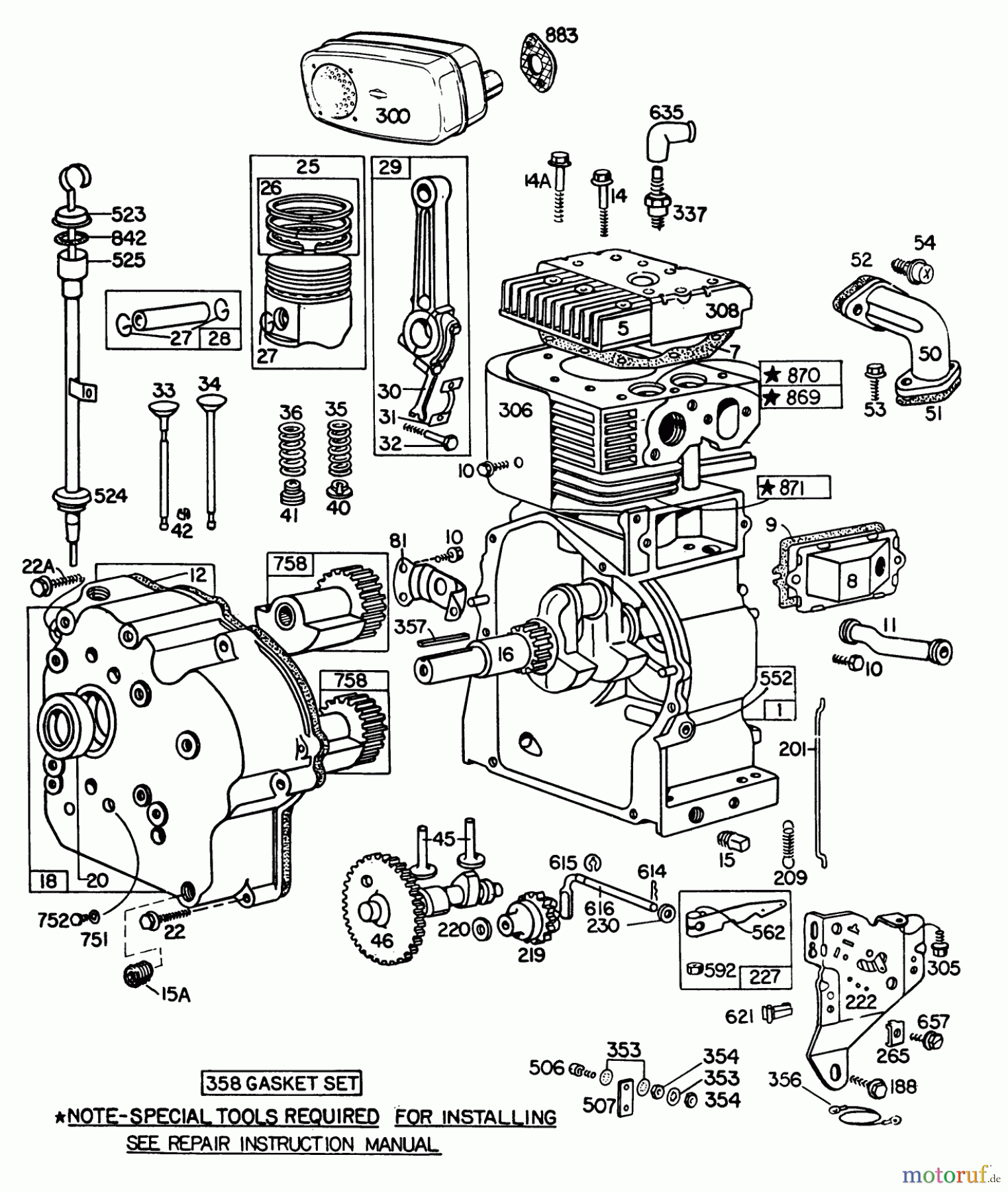  Toro Neu Snow Blowers/Snow Throwers Seite 1 38095 (1132) - Toro 1132 Snowthrower, 1980 (0000001-0999999) ENGINE BRIGGS & STRATTON MODEL NO. 252416 TYPE NO. 0190-01 #1