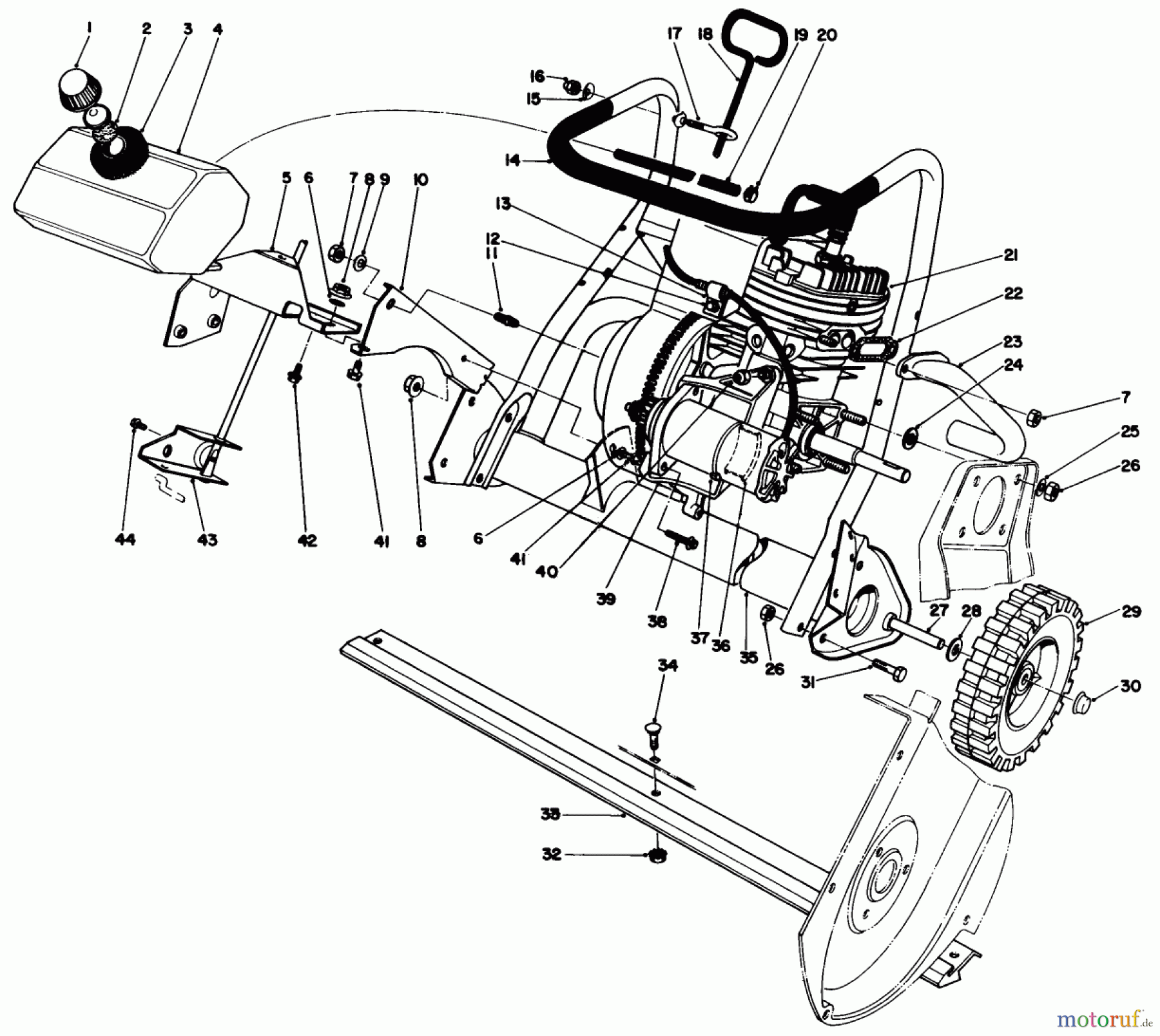  Toro Neu Snow Blowers/Snow Throwers Seite 1 38110C (CR-20R) - Toro CR-20R Snowthrower, 1987 (7000001-7999999) ENGINE ASSEMBLY (MODELS NO. 38115C & 38116C)