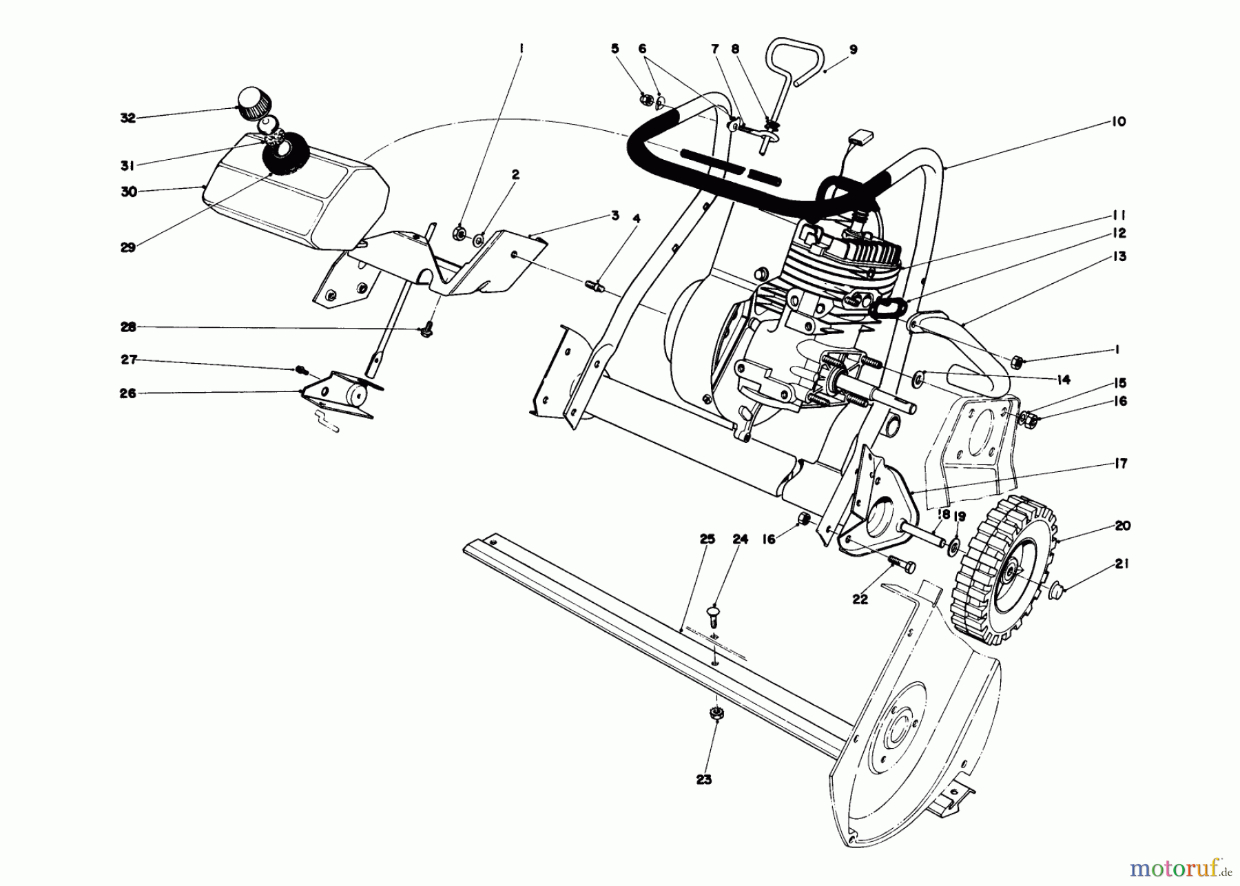  Toro Neu Snow Blowers/Snow Throwers Seite 1 38130 (S-200) - Toro S-200 Snowthrower, 1981 (1000001-1000350) ENGINE ASSEMBLY (MODEL 38120)
