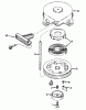 Toro 38120 (S-200) - S-200 Snowthrower, 1984 (4000001-4999999) Spareparts SHROUD & REWIND STARTER NO. 590537 ENGINE TECUMSEH MODEL NO. AH520 TYPE 1602A & 1603B