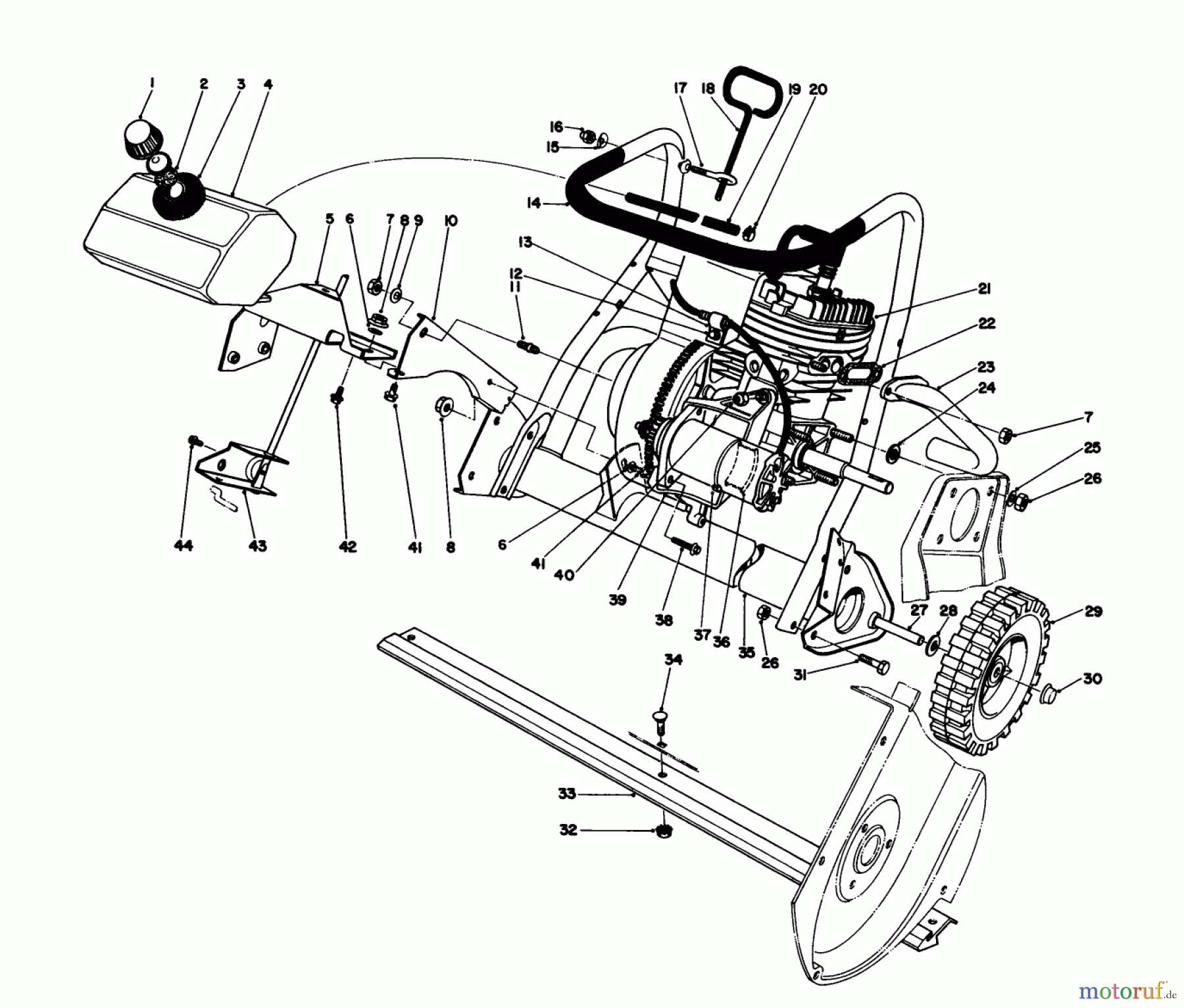  Toro Neu Snow Blowers/Snow Throwers Seite 1 38162C (S-620) - Toro S-620 Snowthrower, 1986 (6000001-6999999) ENGINE ASSEMBLY