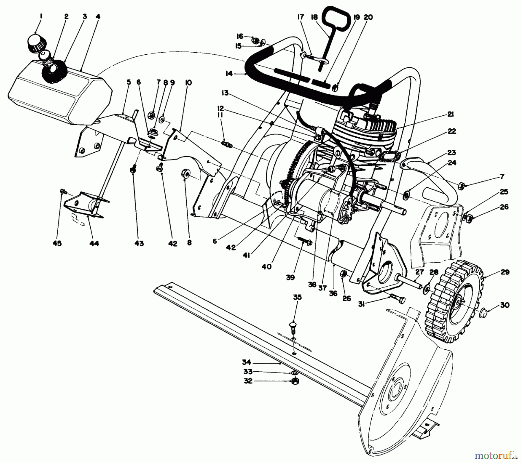  Toro Neu Snow Blowers/Snow Throwers Seite 1 38162 (S-620) - Toro S-620 Snowthrower, 1988 (8000001-8999999) ENGINE ASSEMBLY