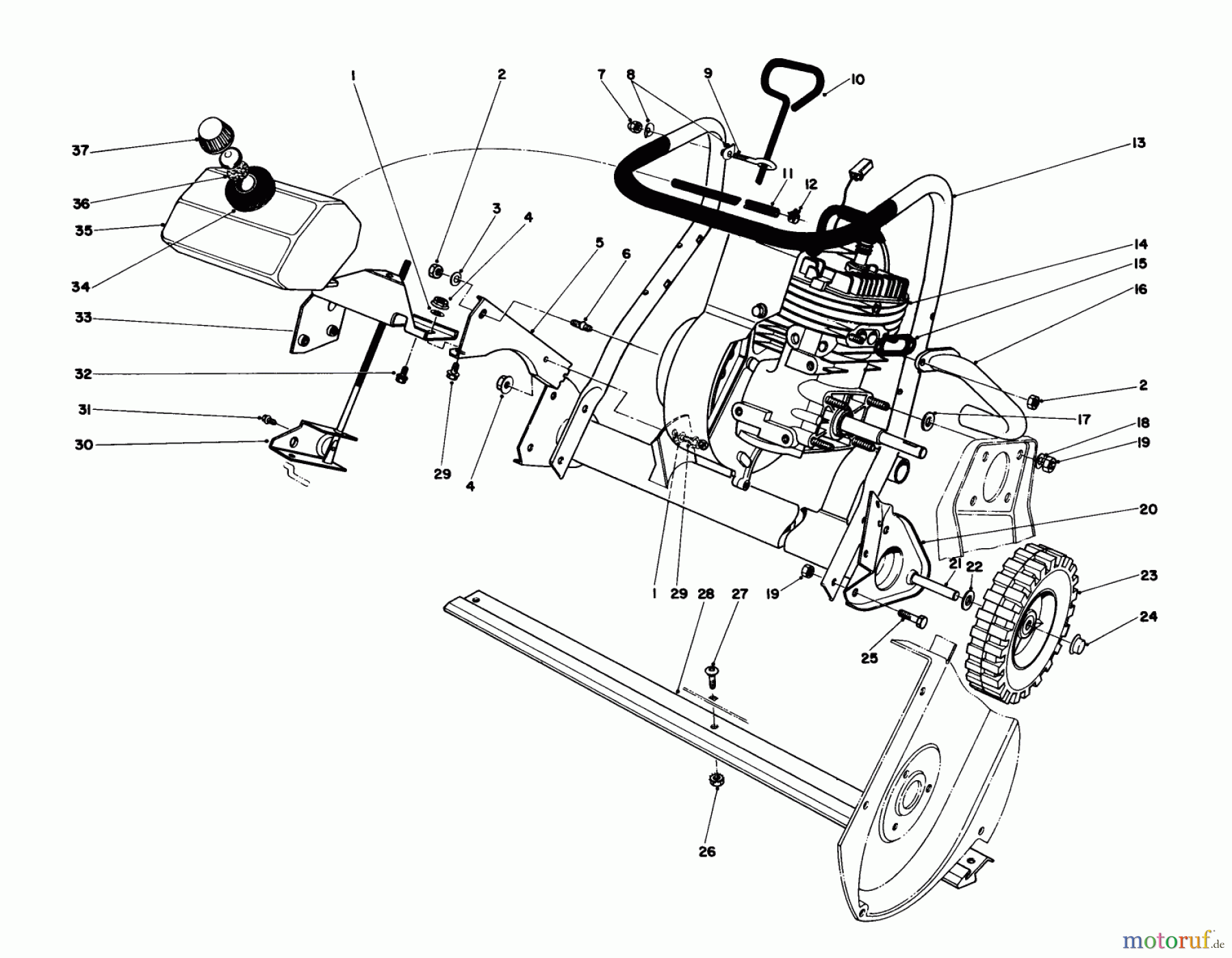  Toro Neu Snow Blowers/Snow Throwers Seite 1 38165 (S-620) - Toro S-620 Snowthrower, 1987 (7000001-7999999) ENGINE ASSEMBLY