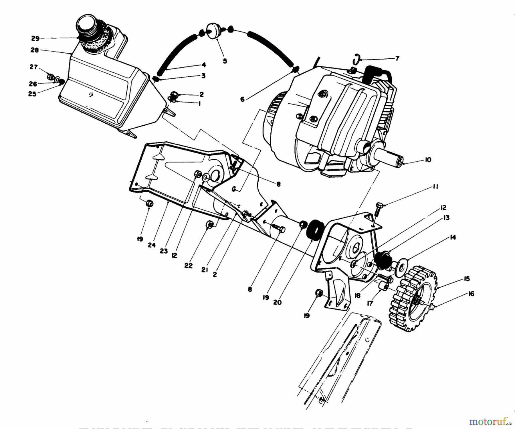  Toro Neu Snow Blowers/Snow Throwers Seite 1 38181 - Toro CCR 2000 Snowthrower, 1994 (4900001-4999999) ENGINE & MAIN FRAME ASSEMBLY
