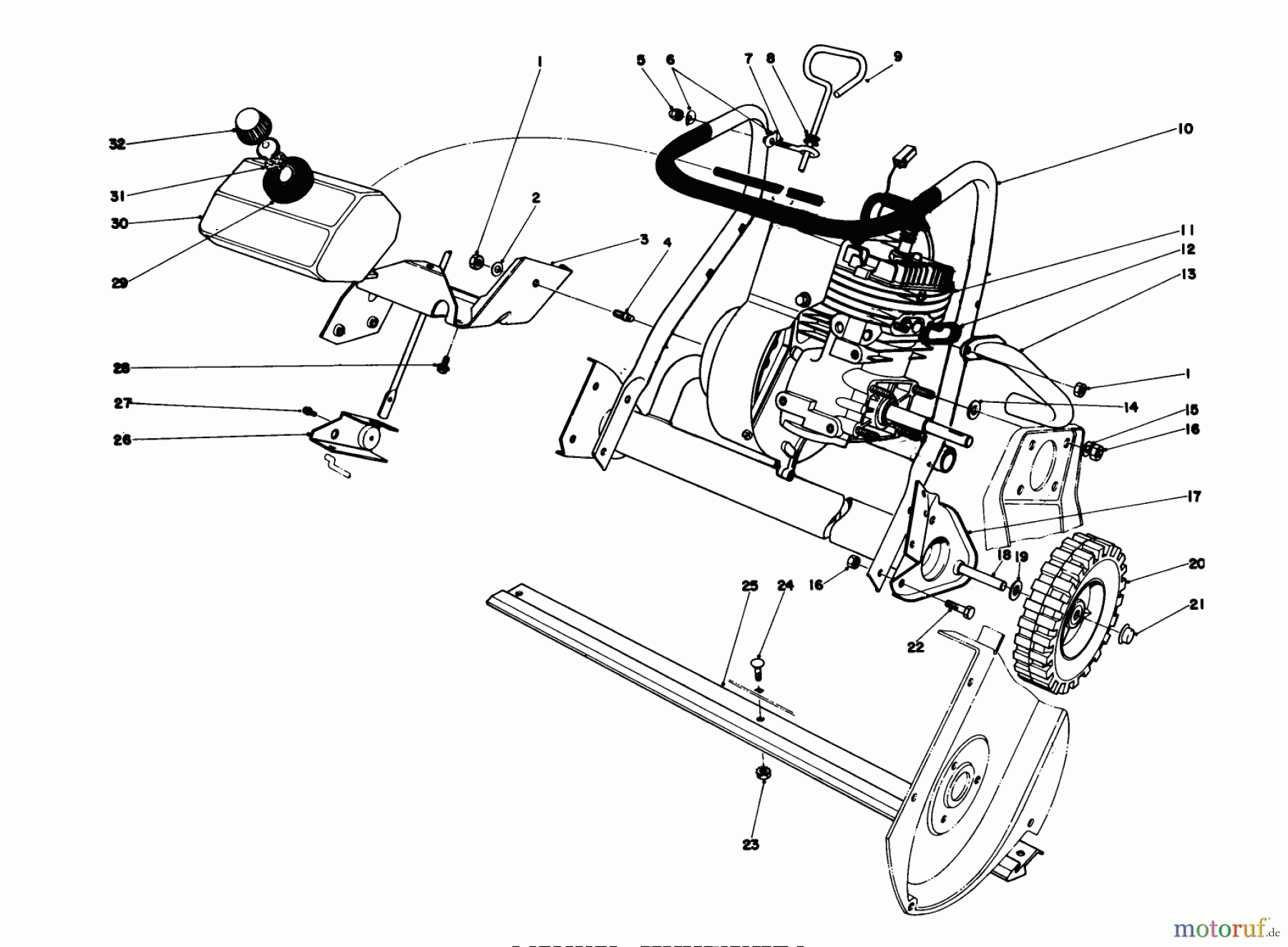  Toro Neu Snow Blowers/Snow Throwers Seite 1 38232 (S-200) - Toro S-200 Snowthrower, 1981 (1000001-1999999) ENGINE ASSEMBLY #1