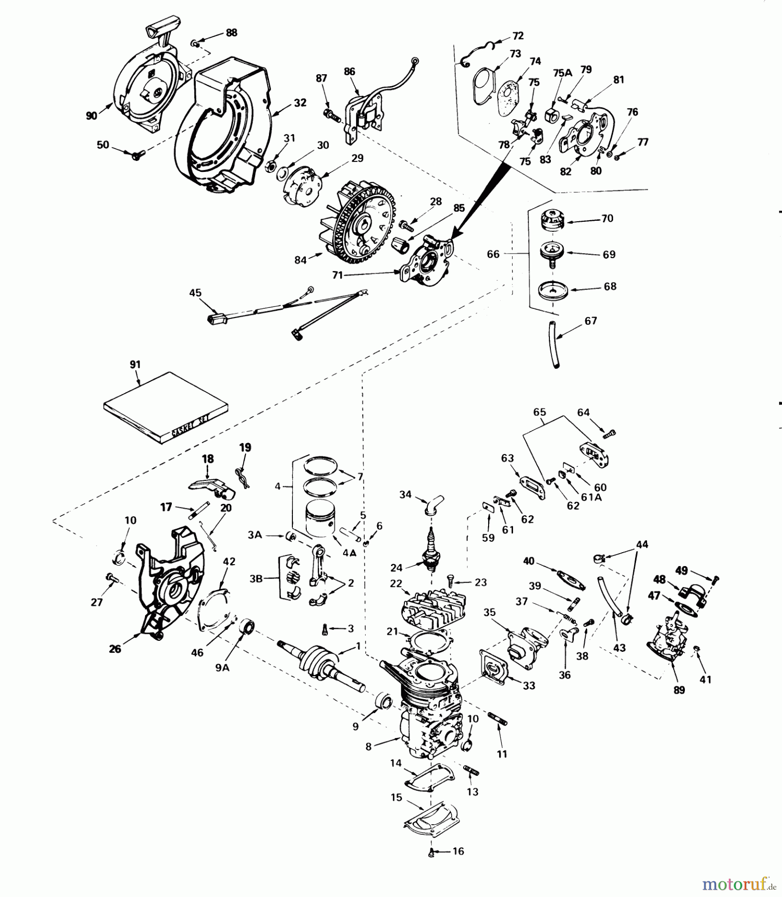  Toro Neu Snow Blowers/Snow Throwers Seite 1 38232 (S-200) - Toro S-200 Snowthrower, 1981 (1000001-1999999) ENGINE ASSEMBLY #2