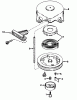 Toro 38232 (S-200) - S-200 Snowthrower, 1984 (4000001-4999999) Spareparts SHROUD & REWIND STARTER NO. 590537 ENGINE TECUMSEH MODEL NO. AH520 TYPE 1602, 1602A AND 1602B
