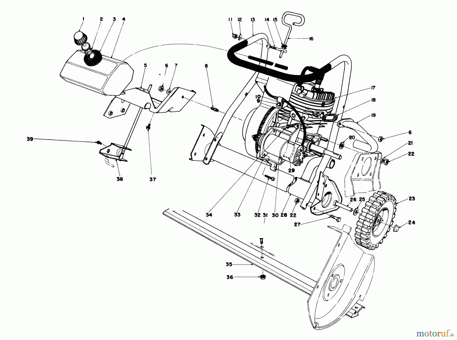  Toro Neu Snow Blowers/Snow Throwers Seite 1 38242 (S-200) - Toro S-200 Snowthrower, 1982 (2000001-2999999) ENGINE ASSEMBLY (MODEL 38252)