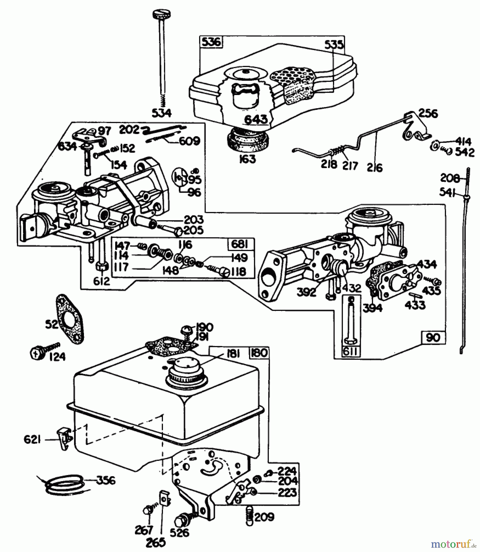  Toro Neu Blowers/Vacuums/Chippers/Shredders 62933 - Toro 5 hp Lawn Blower, 1980 (0000001-0999999) CARBURETOR ASSEMBLY