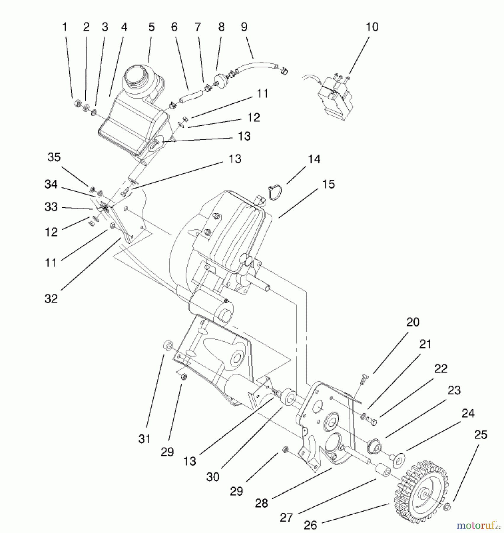  Toro Neu Snow Blowers/Snow Throwers Seite 1 38441 (3650) - Toro CCR 3650 Snowthrower, 2001 (210000001-210999999) ENGINE AND FRAME ASSEMBLY