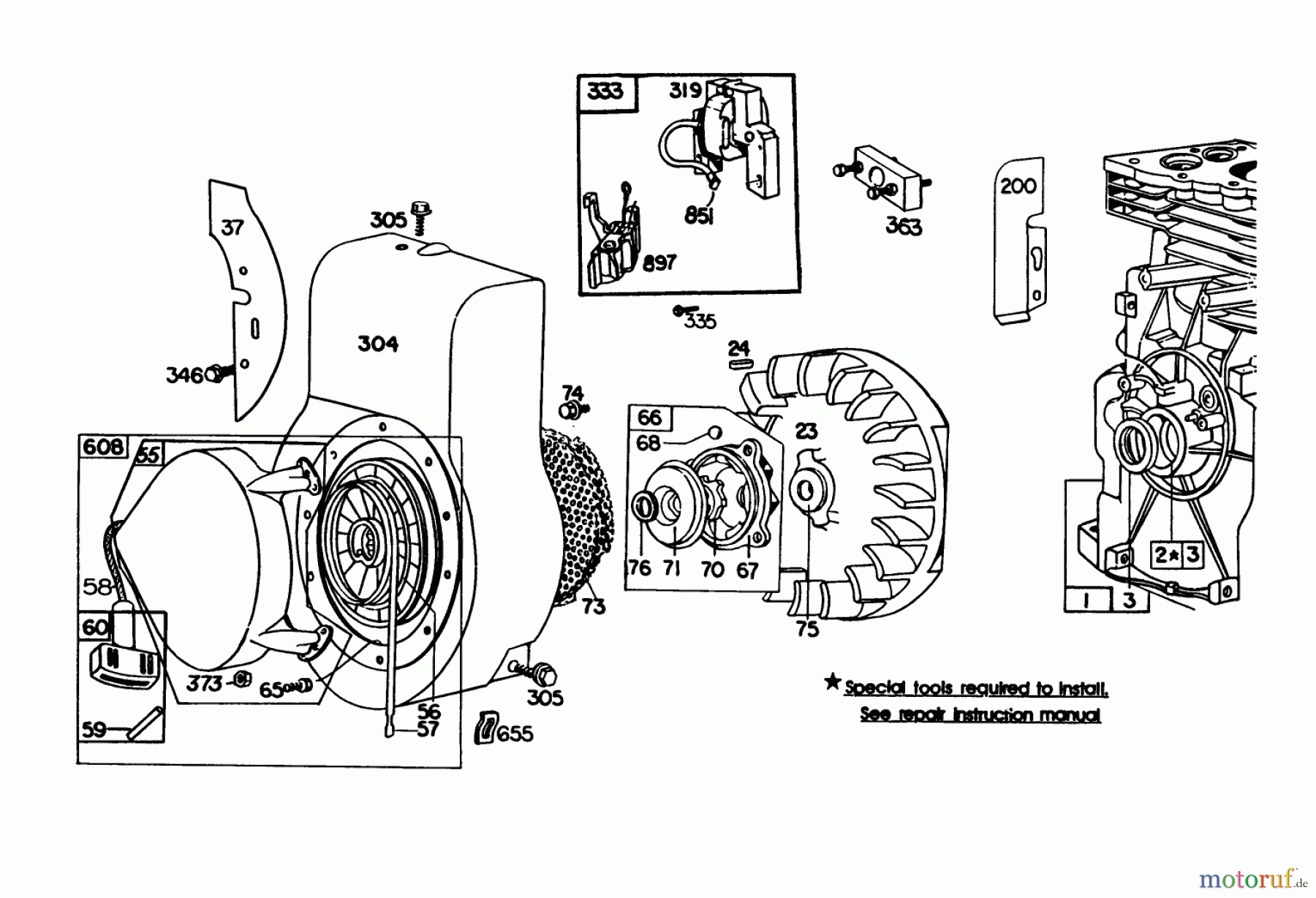  Toro Neu Blowers/Vacuums/Chippers/Shredders 62933 - Toro 5 hp Lawn Blower, 1985 (5000001-5999999) ENGINE BRIGGS & STRATTON MODEL NO. 130202-1610-01