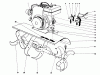 Toro 58235 - 26" Tiller, 1975 (5000001-5999999) Spareparts TINE AND ENGINE ASSEMBLY