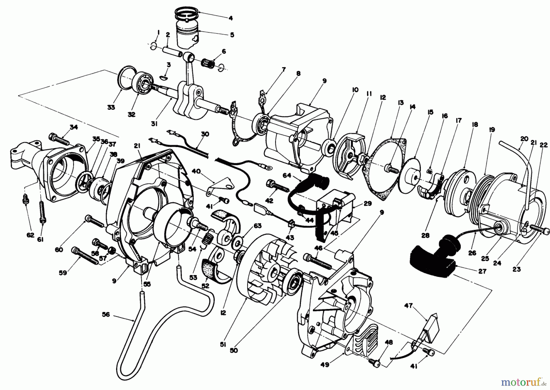  Toro Neu Trimmers, String/Brush 51643 (TC 3000) - Toro TC 3000 Gas Trimmer, 1987 (7000001-7999999) ENGINE ASSEMBLY