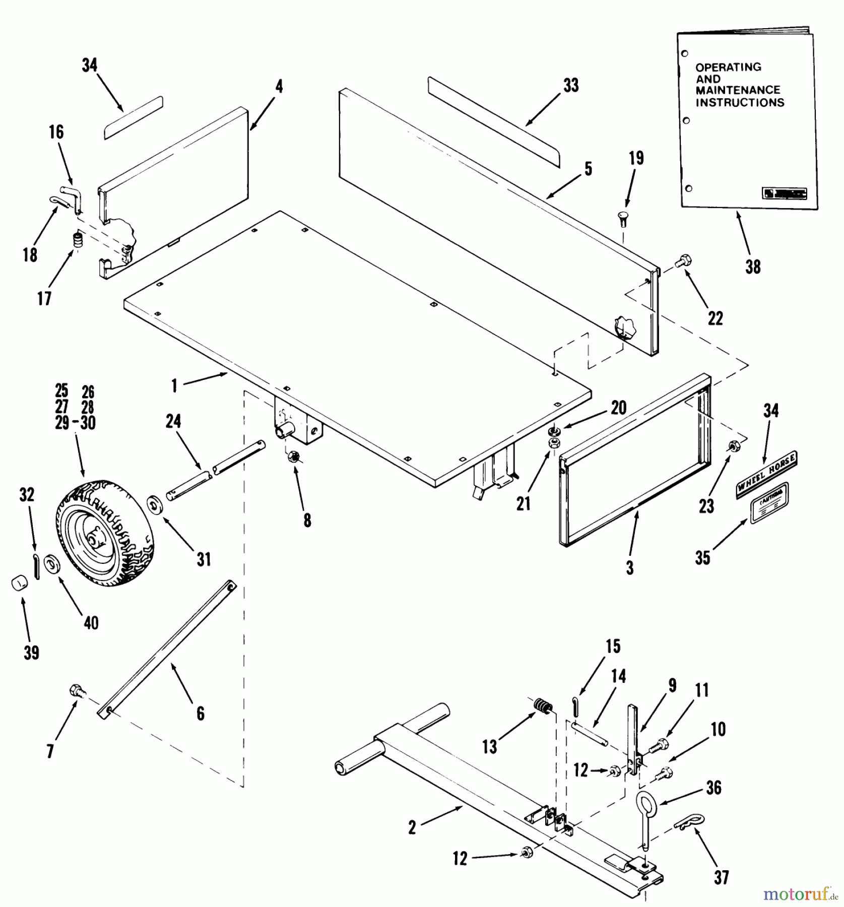  Toro Neu Utility Carts 07-10DC02 - Toro 10 Cubic Foot Cart, 1981 DUMP CART-18 CU. FT. (.5 CU. M) VEHICLE IDENTIFICATION NUMBER 07-18DC02