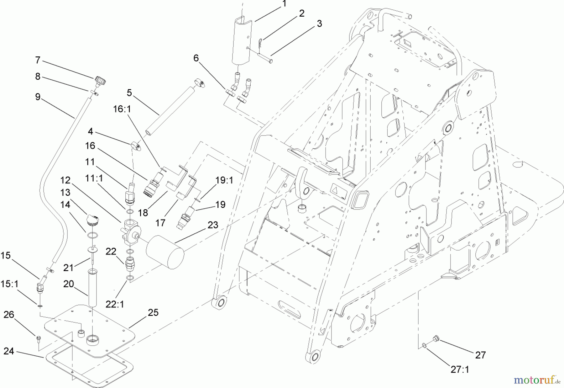  Compact Utility Loaders 22336 - Toro Dingo 320-D Compact Utility Loader (SN: 270000001 - 270999999) (2007) HYDRAULIC TANK AND FILTER ASSEMBLY