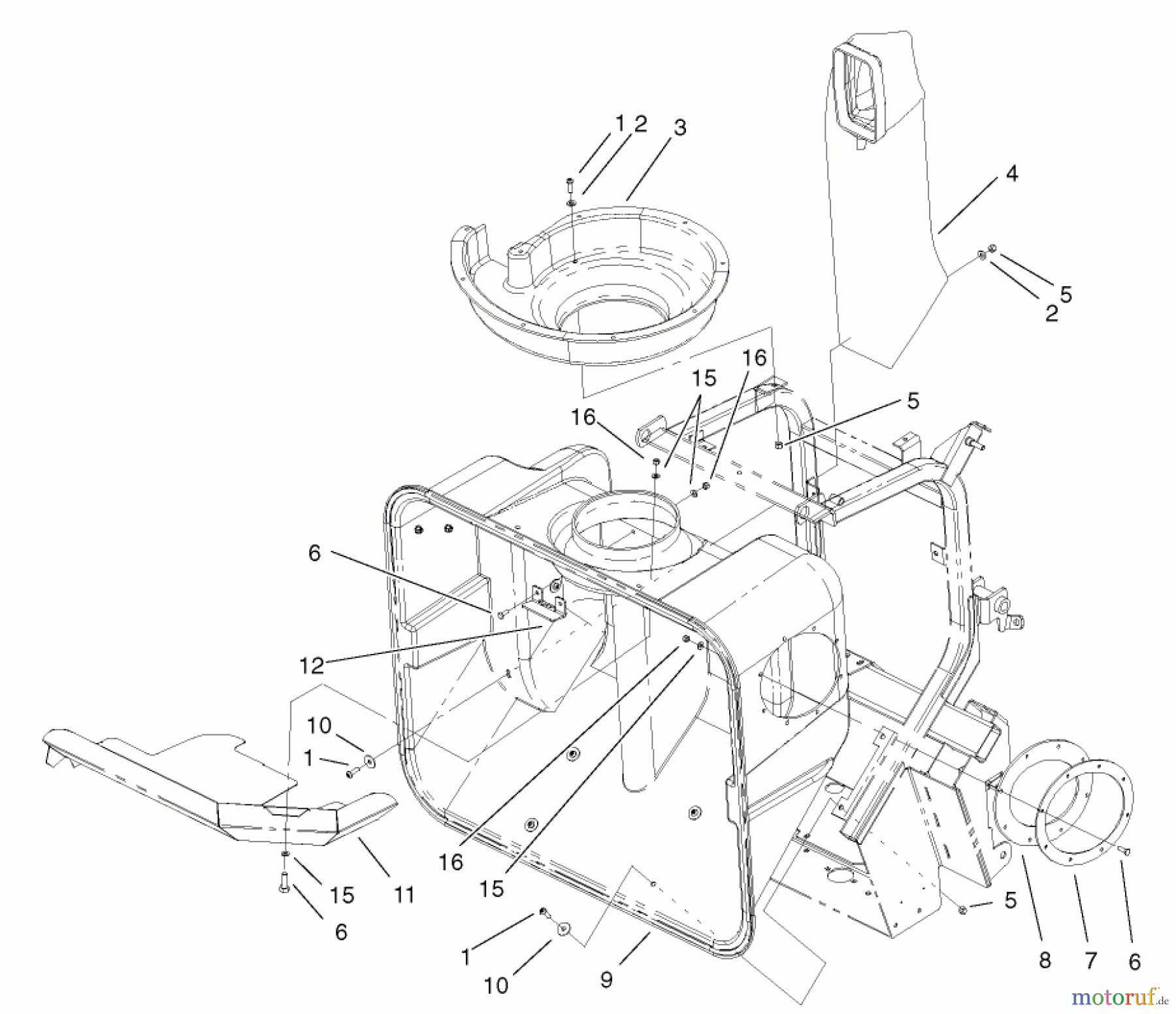  Rasenmäher Zubehör 78490 - Toro Bagger, 100 Series Z Master (SN: 220000501 - 220999999) (2002) HOPPER ASSEMBLY