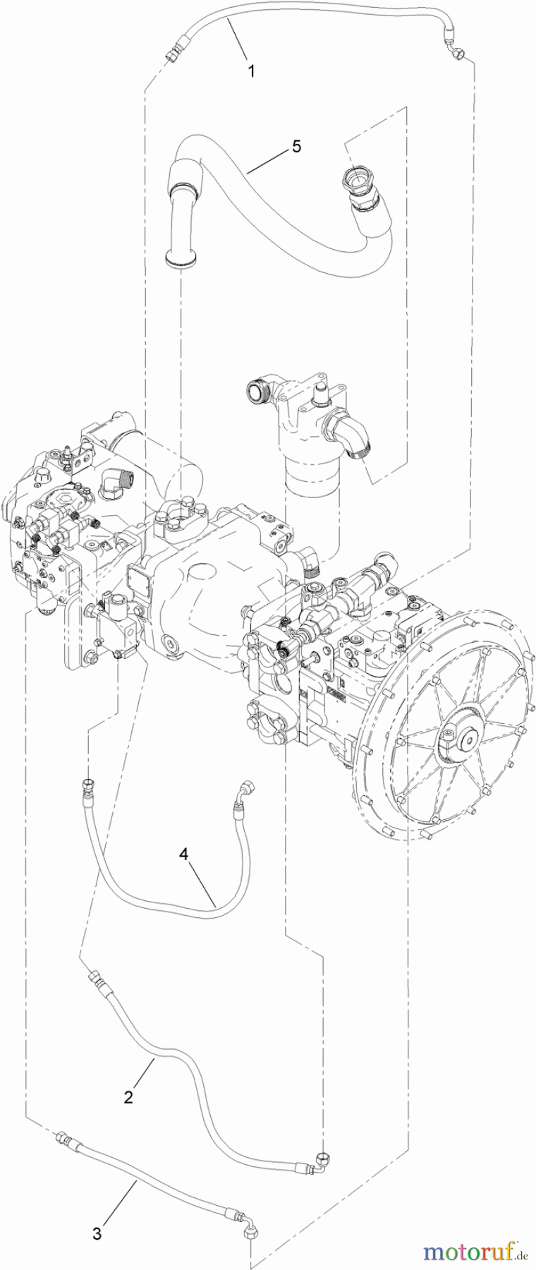  Zubehör 23825 - Toro 4045 Directional Drill (SN: 314000001 - 314999999) (2014) HYDRAULIC PUMP HOSE ASSEMBLY NO. 2