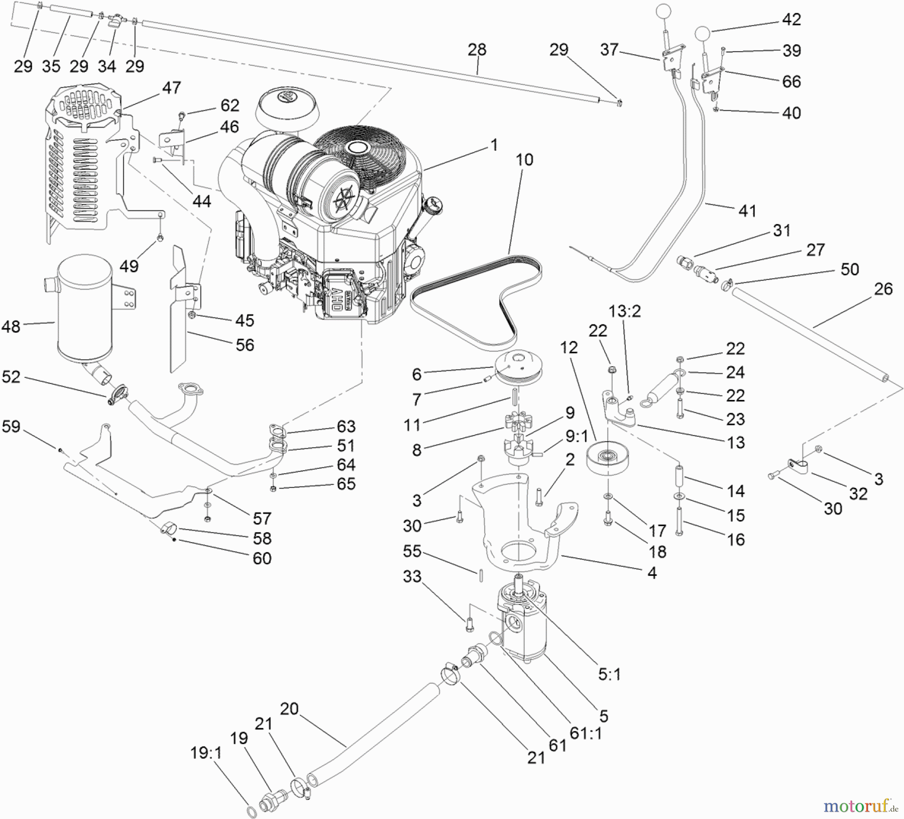  Baumstumpffräsen 23210G - Toro STX-26 Stump Grinder (SN: 313000001 - 313000112) (2013) ENGINE ASSEMBLY