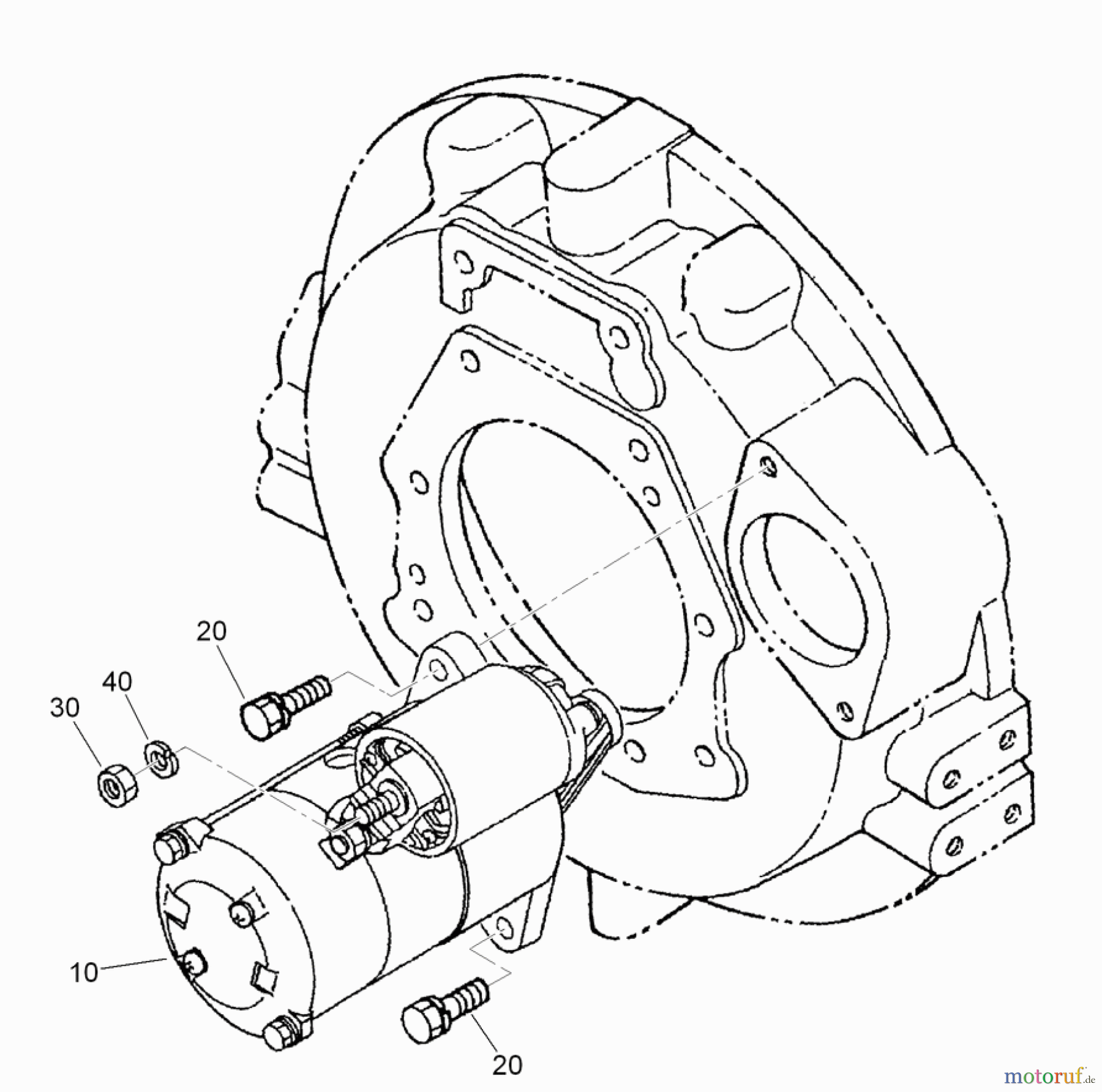  Compact Utility Loaders 22324 - Toro Dingo TX 525 Wide Track Compact Utility Loader (SN: 311000001 - 311999999) (2011) STARTER INSTALLATION ASSEMBLY